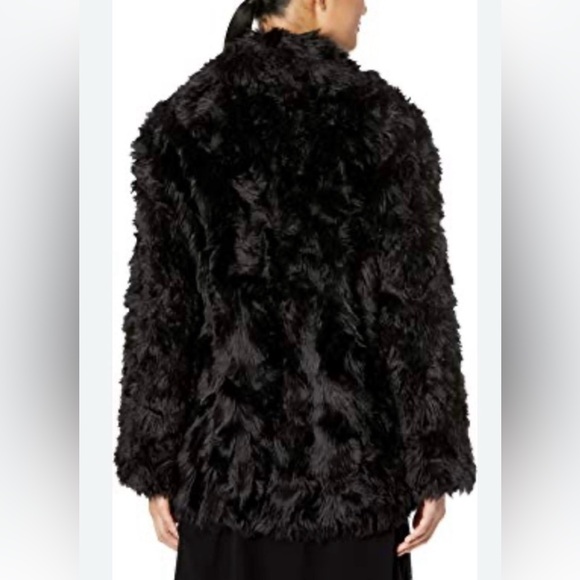 The Kooples Luxe Black Patterned Faux Fur teddy double breasted Coat SM / MED 1 - Picture 3 of 8